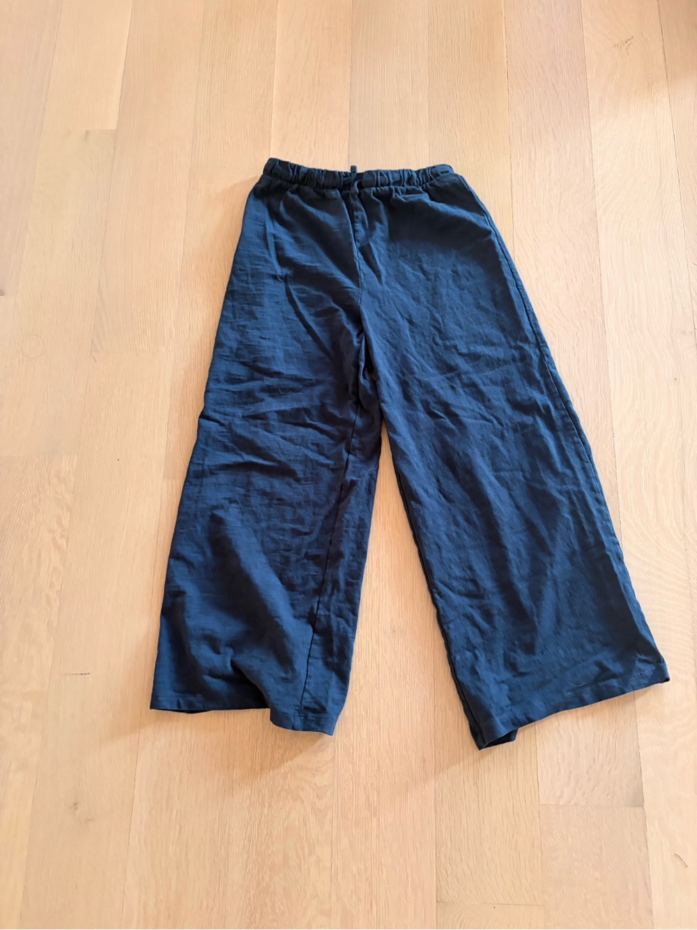 Mango Navy Ribbed Waist Knit Pants